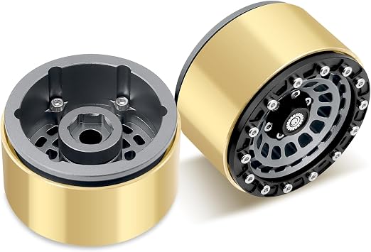 OGRC 1.9 Beadlock Wheel RC Crawler Wheels with Brass Ring 1.9 Wheels for Axial SCX10 TRX4 VS4-10 Gen8 MST CFX 1/10 RC Crawler Upgrade (Titanium)