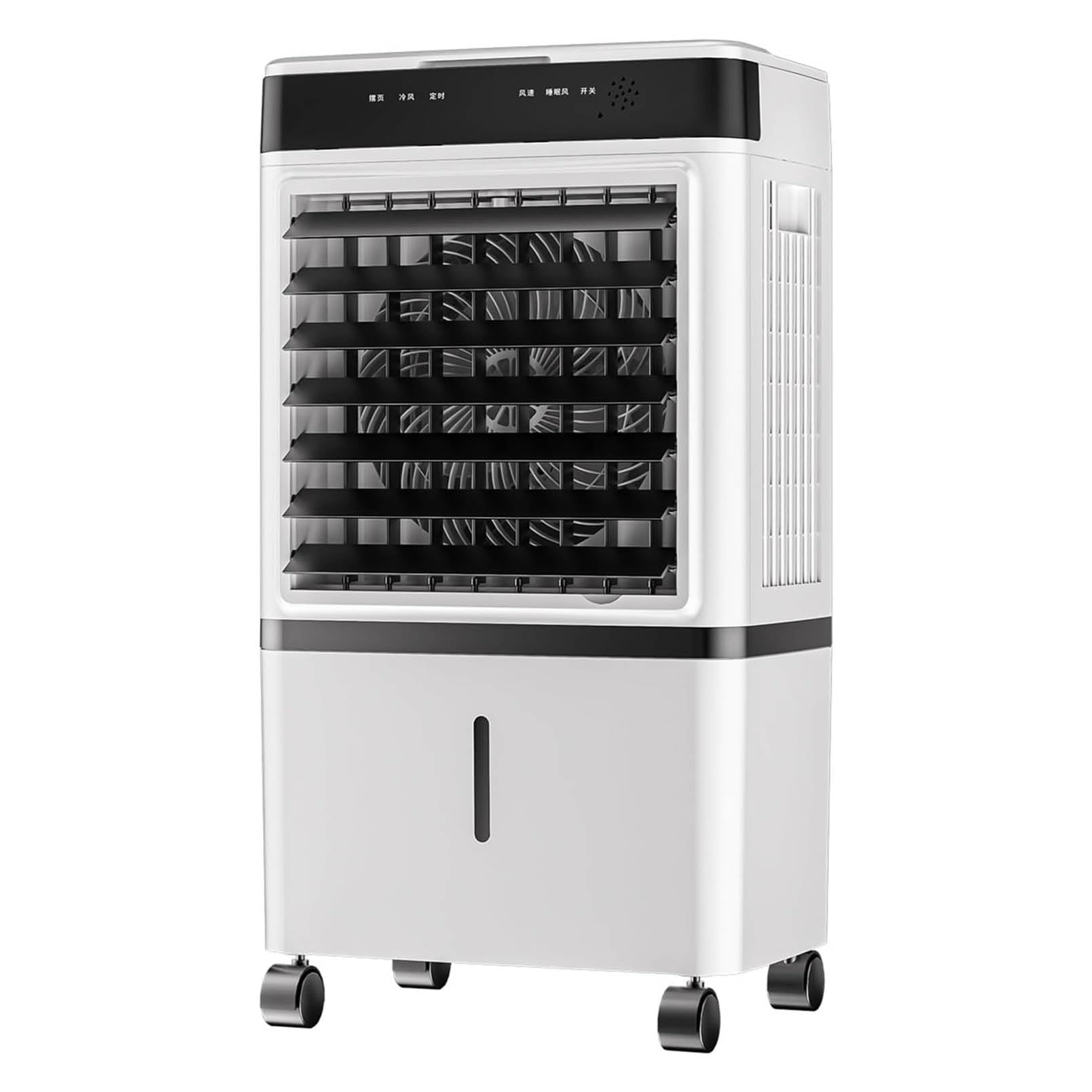 ZHENCHAO Portable Evaporative Air Cooler, Oscillation Cooling Fan with 3 Speeds, Personal Swamp Cooler for Bedroom Home Office, Air Conditioner with 12H Timer, Oscillation Tower Fan with Remote