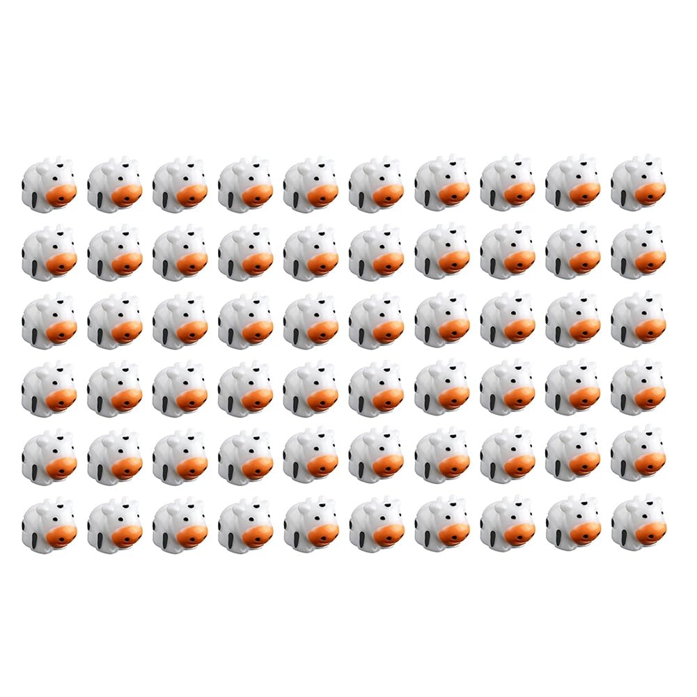 CTRLZS 60pcs Cute Mini Cows Figurines, Tiny Miniature Resin Cow Mini Cow Ornaments Resin Animals for Landscape House DIY Craft Easy to Use