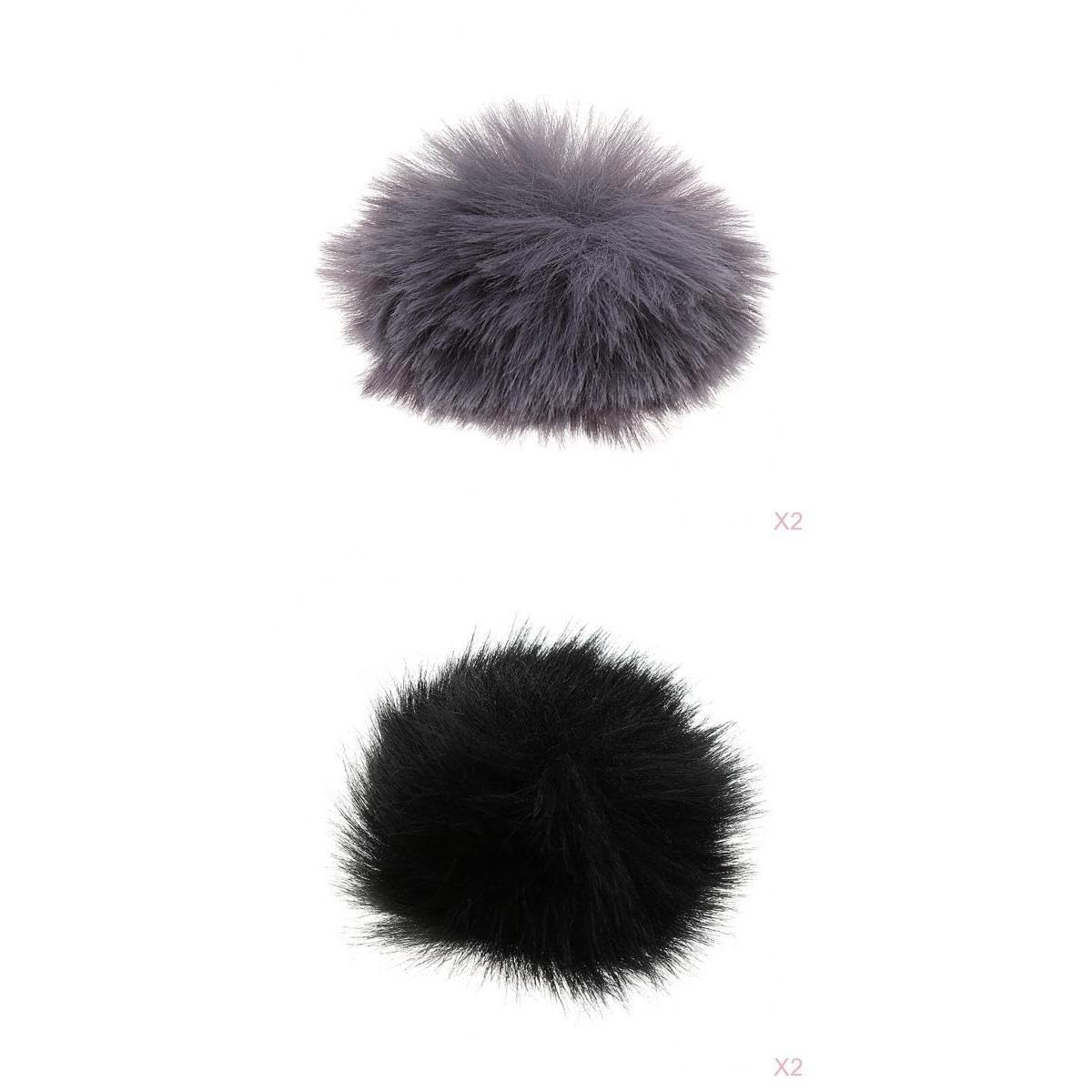 4Pcs Microphone Furry Windscreen Windshield Muff Mic Furry Cover Black Gray-image-42