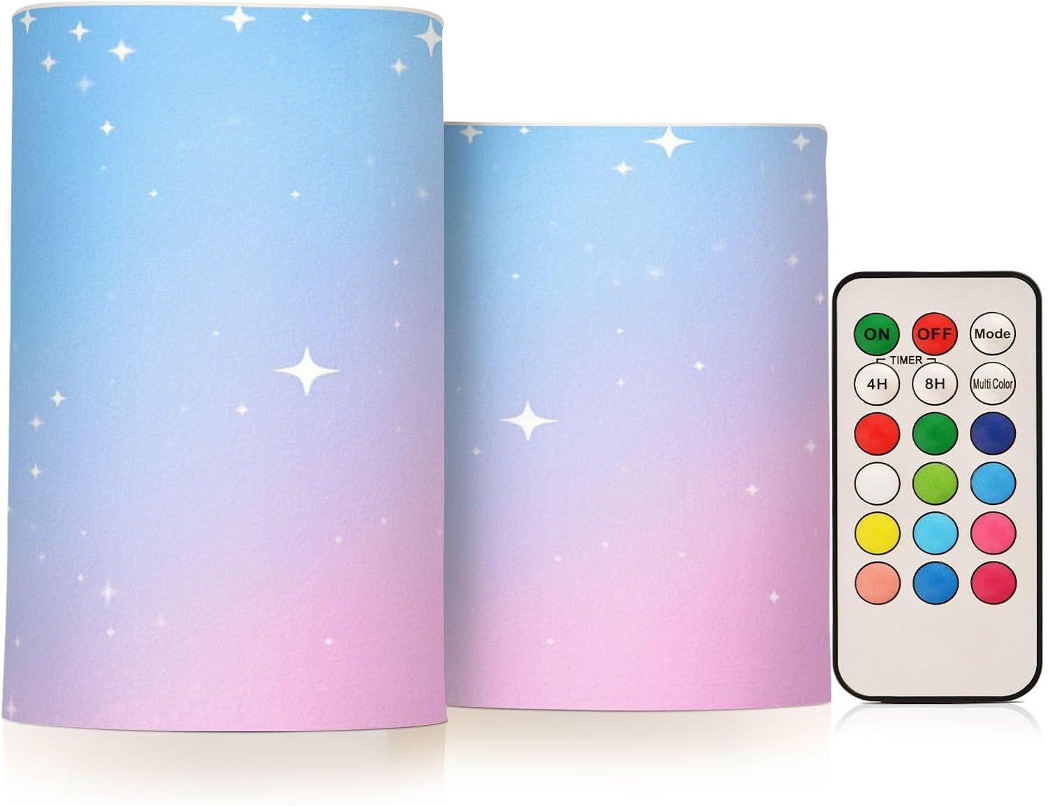 Childish Star Gradient Decorative Flickering Votive Candles Electronic Lights Lighting with timers for Party Party Battery Operated
