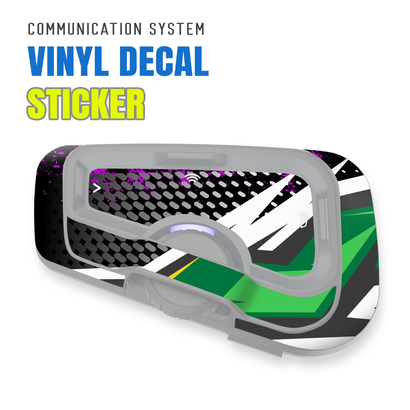 MC MOTOPARTS Headsets Protective Cover Decal Sticker 2 pcs Green Stripe Compatible with Cardo Freecom 4X 2X