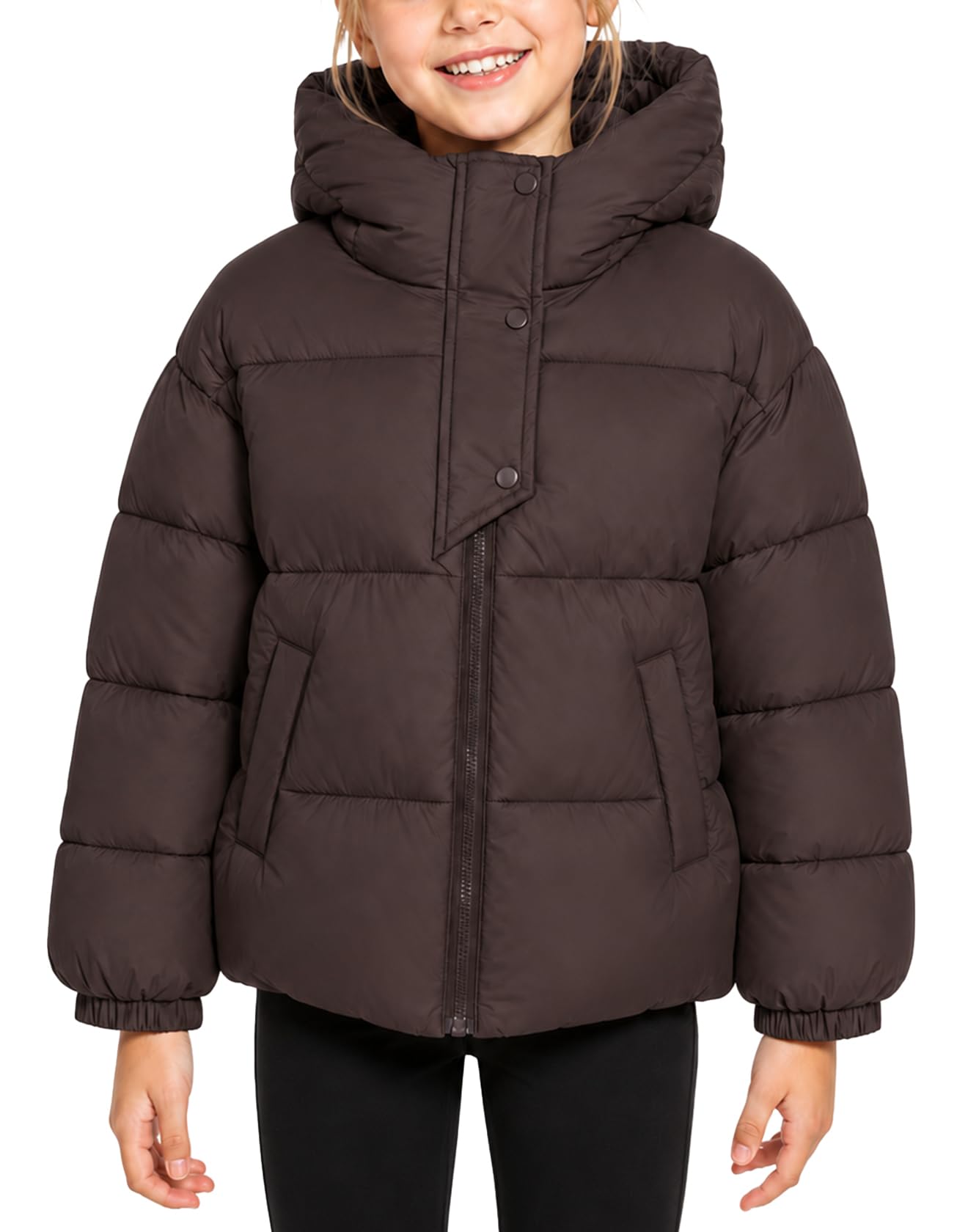 Wintermantel Mädchen Warm Hoodie Kinder Dicke Gefütterte Mäntel Verdickte Winddicht Jacke Klassische Steppjacke mit Kapuze 4-13 Jahre