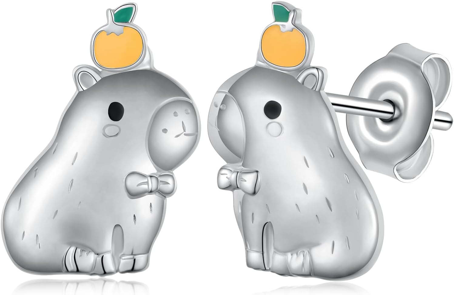 Animal Earrings 925 Sterling Silver Highland Cow/Pig/Groundhog/Dragon/Goat/Capybara/Siamese Cat/Turkey Earrings for Women Egyption Jewelry Gifts for Women