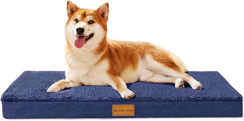 Tapete Ortopédico para Cães Patas Lague com Espuma em Caixa de Ovo Azul-Marinho 91,44 x 60,96 x 8,89 cm