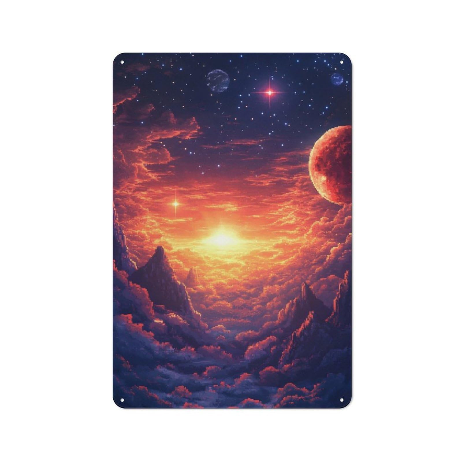 Junmoney Sunset In A Starry Sky Metal Sign 30X20cm With For Home Bar Wall, Rustic Decor, For Collectors Decorating Home Bars And Entertaining Spaces