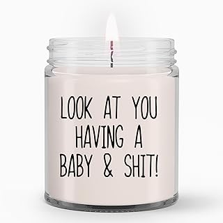 Gifts for Mom from Daughter, Son- Mom Gifts, Funny Birthday Gifts for Mom, New Mom Mug Look at You Having A Baby and Shit, Vallina Candles 9Oz