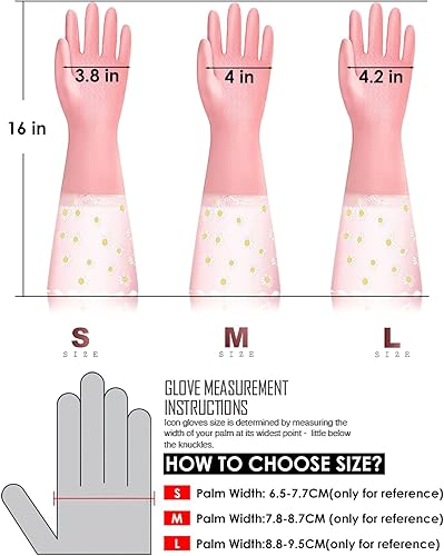 Miniatura 7 de KAQ Guantes de lavado de platos, 3 pares de guantes de goma antideslizantes reutilizables para cocina, jardinería, hogar