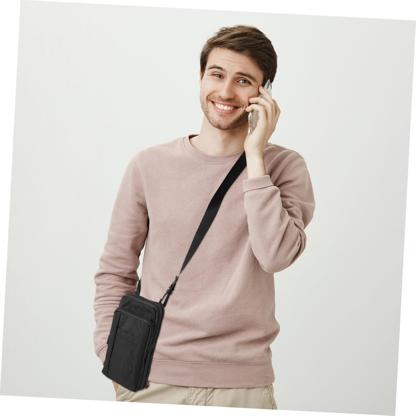 2 Piezas Bolsa De Mensajero Riñonera Billetera Cruzada para Teléfono Bolso Pequeño Monedero para Celular Riñonera Caparazón Tela De Nailon Tonos Terrestres