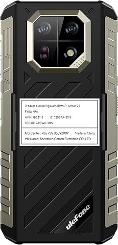 Miniatura 9 de Ulefone Armor 22 - Teléfono inteligente resistente (16+128 GB), cámara de visión nocturna de 64 MP + cámara gran angular de 64 MP, teléfono celular