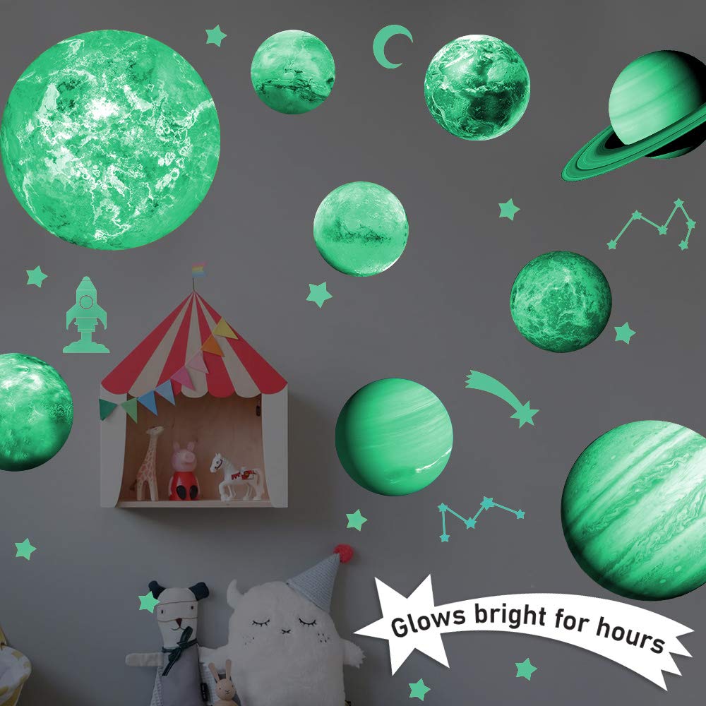 Glow in The Dark Solar System Wall Stickers for Kids