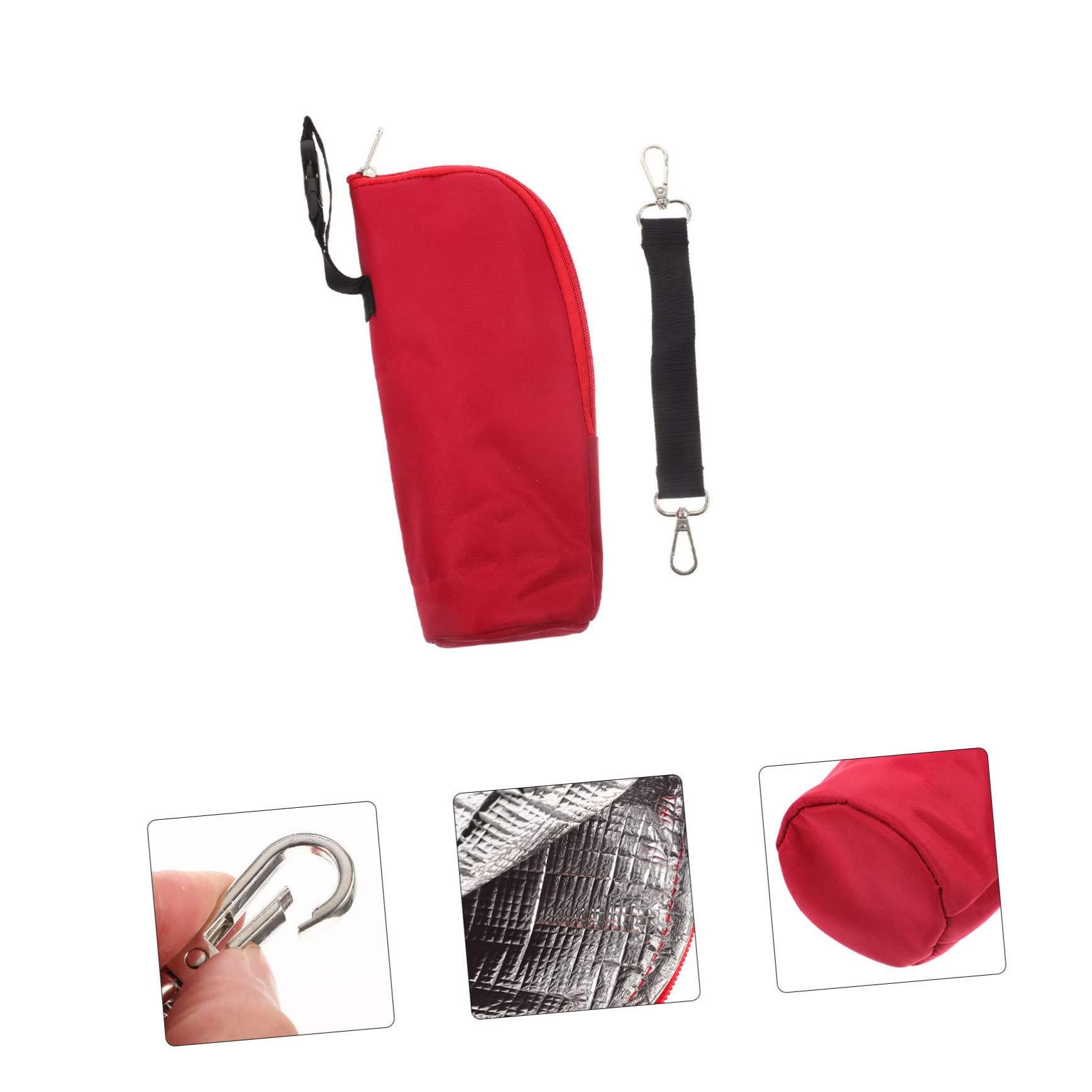 BESTonZON 4 Set Borsa Isolante Per Biberon Borsa Portatile Custodia Porta Bottiglia D'acqua Sacchetto Per Alimenti Per Bambini Borse Termiche Per Bottiglie Di Latte La Borsa Metallo Rosso