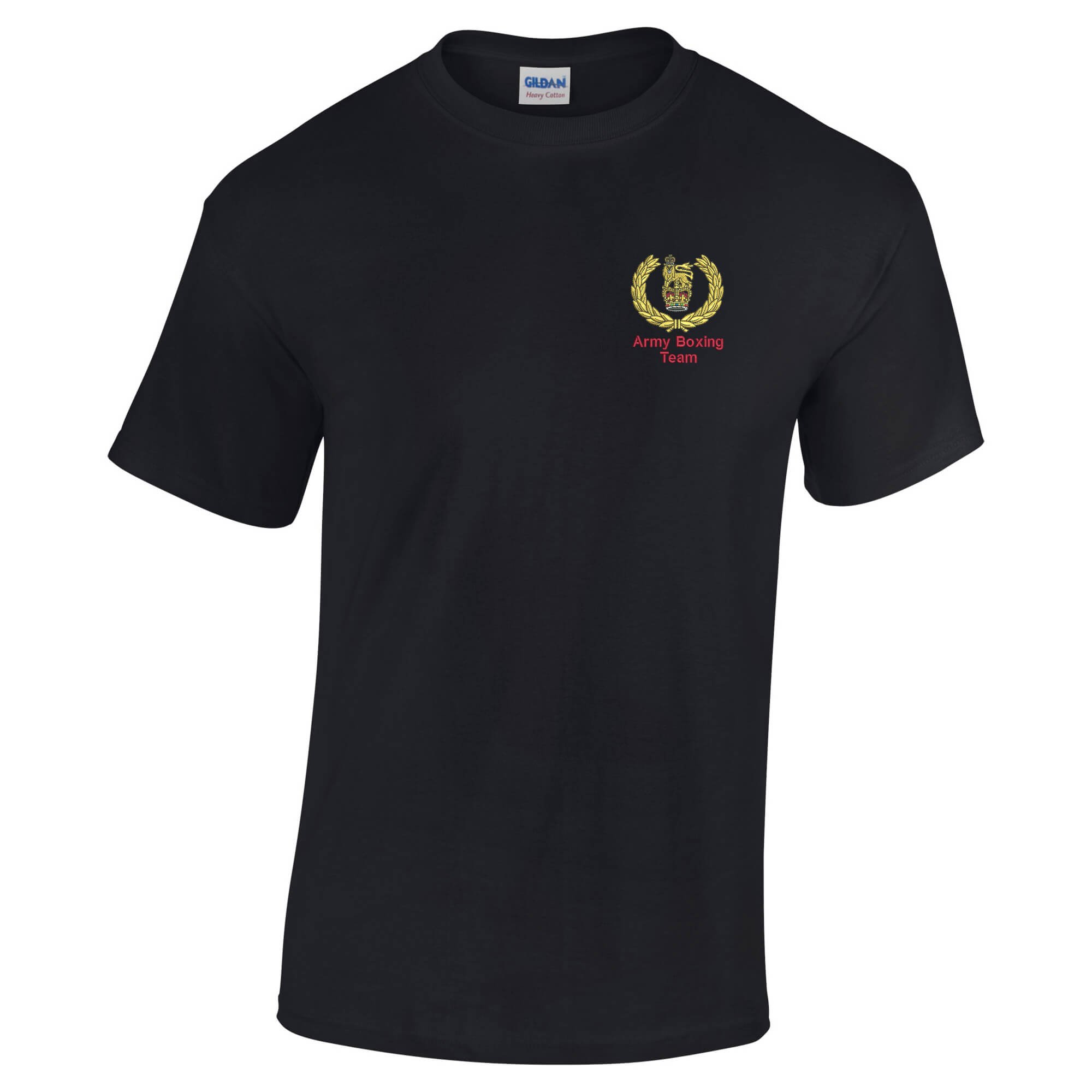 Pineapple Joe's Men's Black Army Boxing Team Embroidered T-Shirt - Large