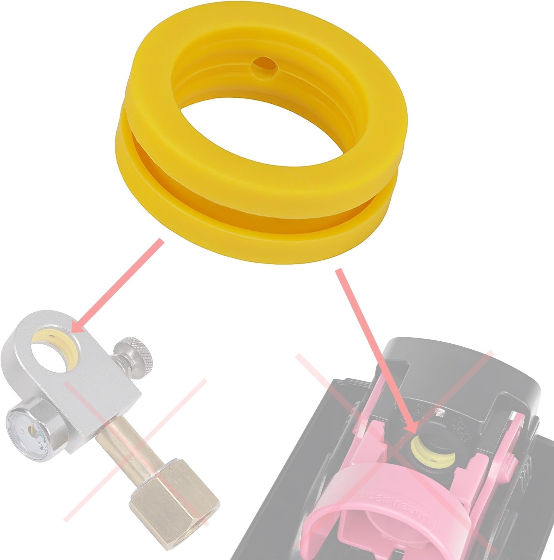 Snapworld-Kaffee 1 x Seal Replacement for C02 Cylinder Bottle Quick Connect Pink Compatible with Sodastream Duo - Crystal 3.0 - Gaia - Art Terra and C02 Refil Transfer Adapter