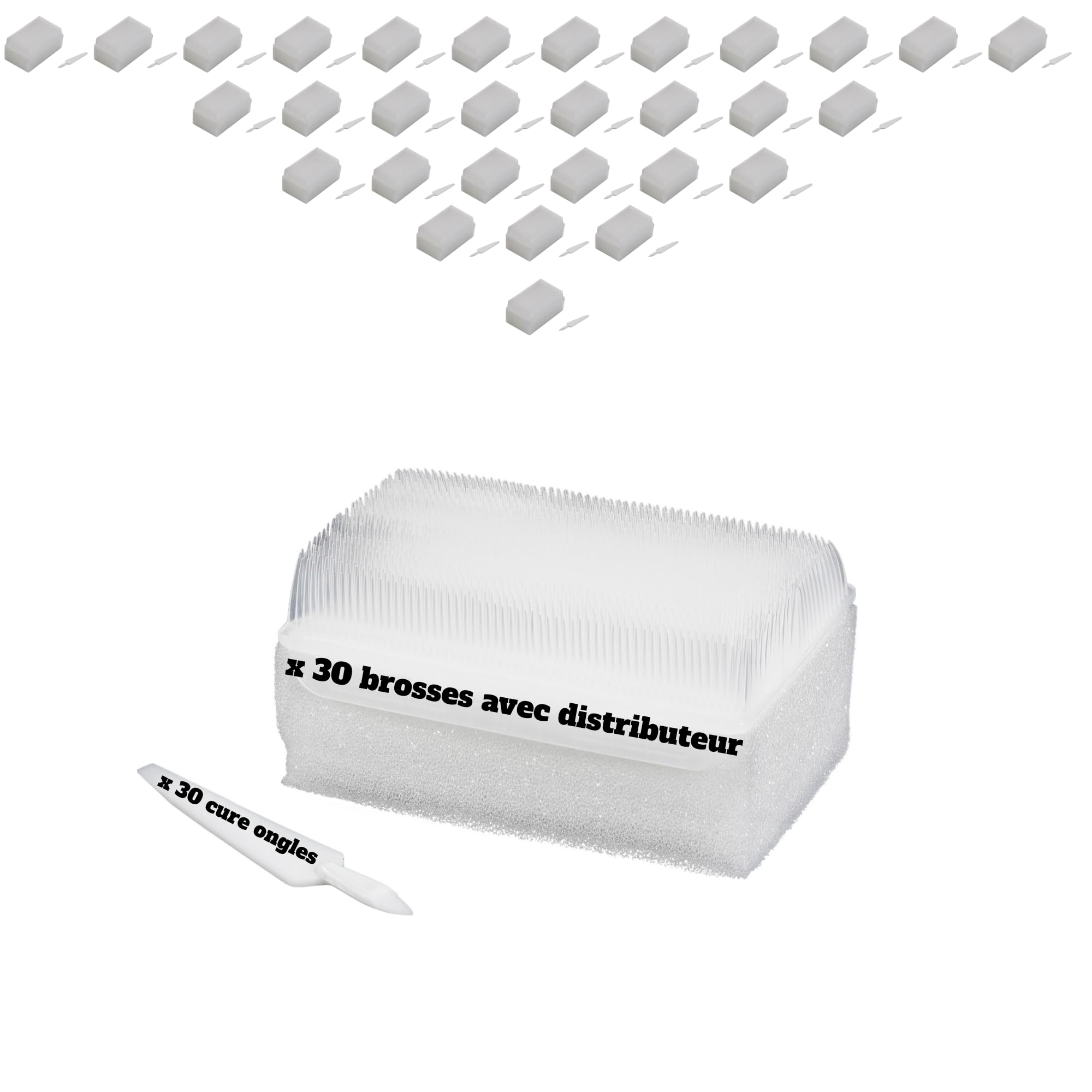 Brosse Chirurgicale Stérile Avec Cure-Ongle | Brosse Sensorielle | Brosse de bain bebe | Eponge de Bain Stérile | Brosse Stérile double face | Thérapie Sensorielle Enfant Adulte (Carton x 30 brosses)