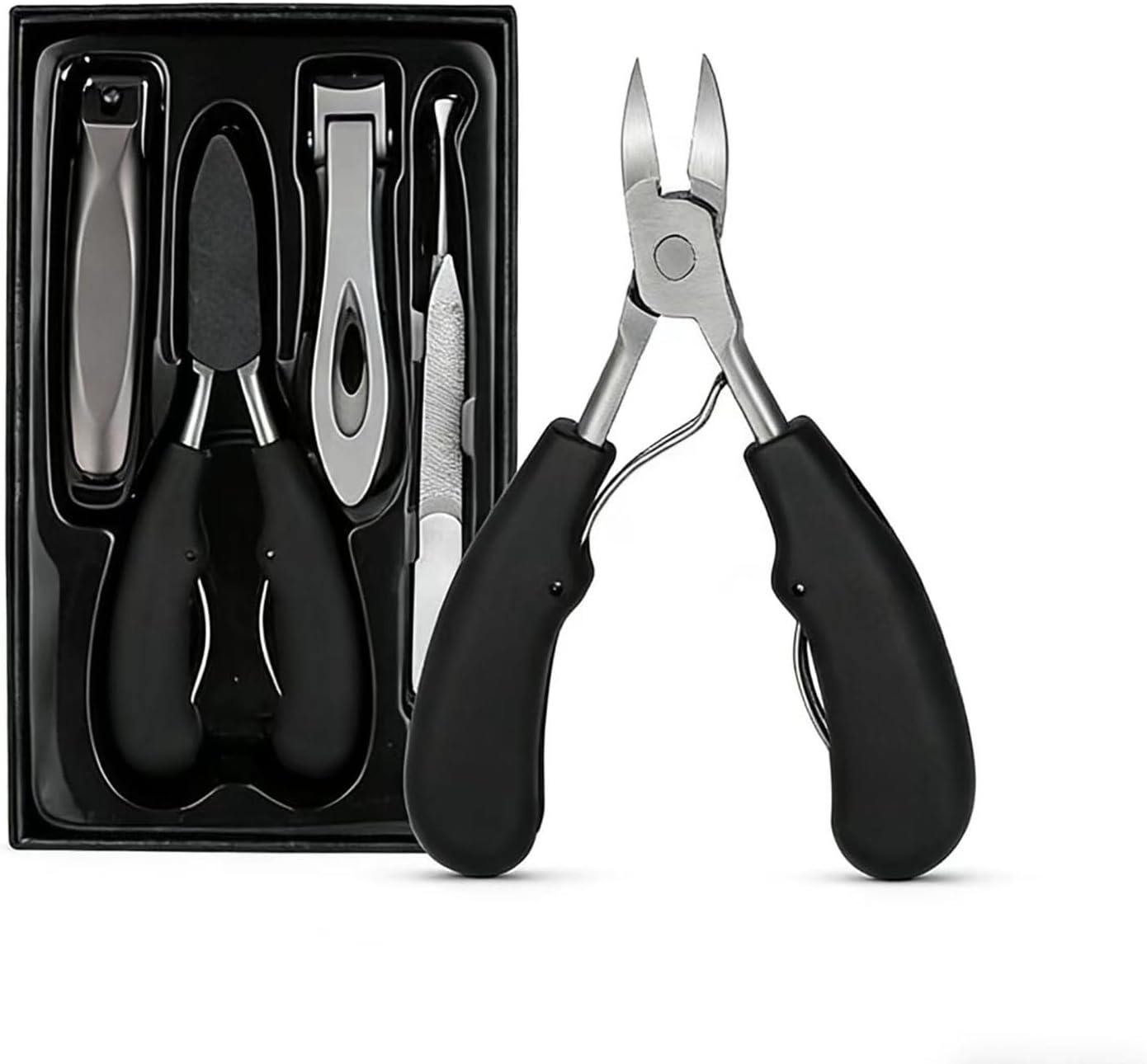 Manicure Cuticle Treatment Tool Eagle Beak Cuticle Nipper Toenail Clipper, Stainless Steel Manicure Tool, Black