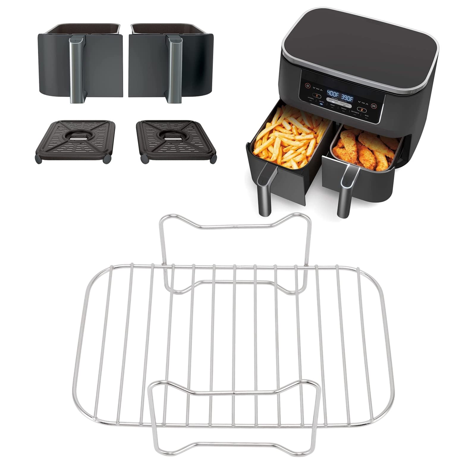 Plaque De Cuisson Pour Friteuse à Air – Acier Inoxydable Antiadhésif – Améliore La Circulation D’air – Passe Au Lave-vaisselle
