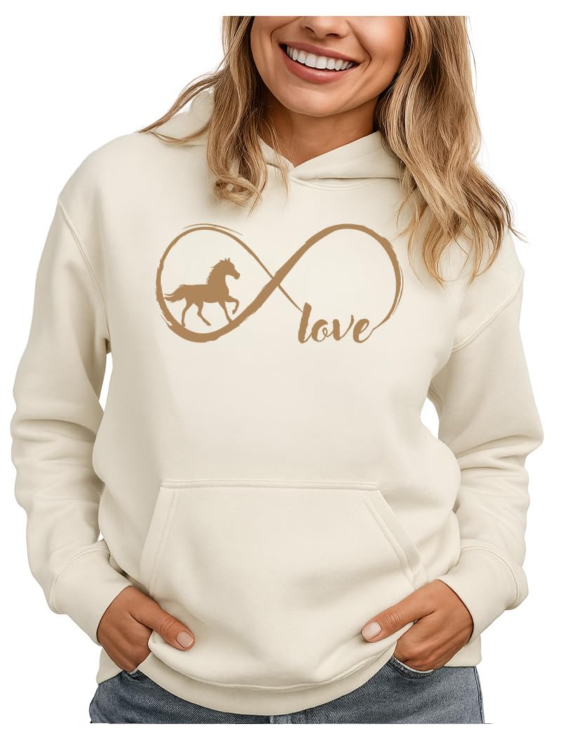 Infinity Love Horse Hoodie Women Teen Girls Equestrian Riding