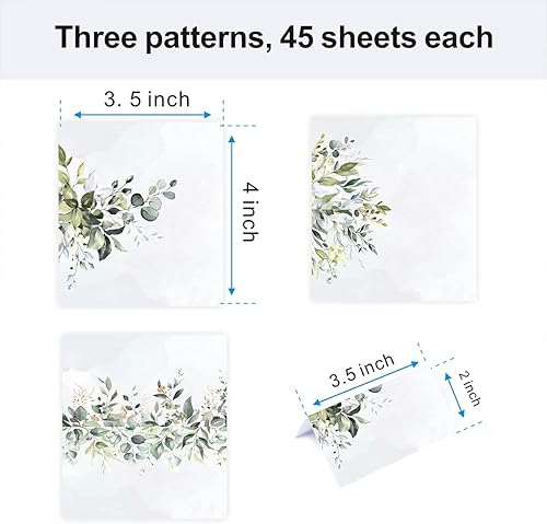 Miniatura 2 de Paquete de 135 tarjetas de lugar con patrón de acuarela, tarjetas de asiento para mesa de mesa, bodas, banquetes, cenas, tarjetas de nombre (3