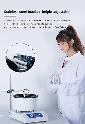 Miniatura 6 de Lab - Agitador magnético digital - Agitador de placa caliente de laboratorio ajustable con placa calefactora, control de temperatura PID, placa de