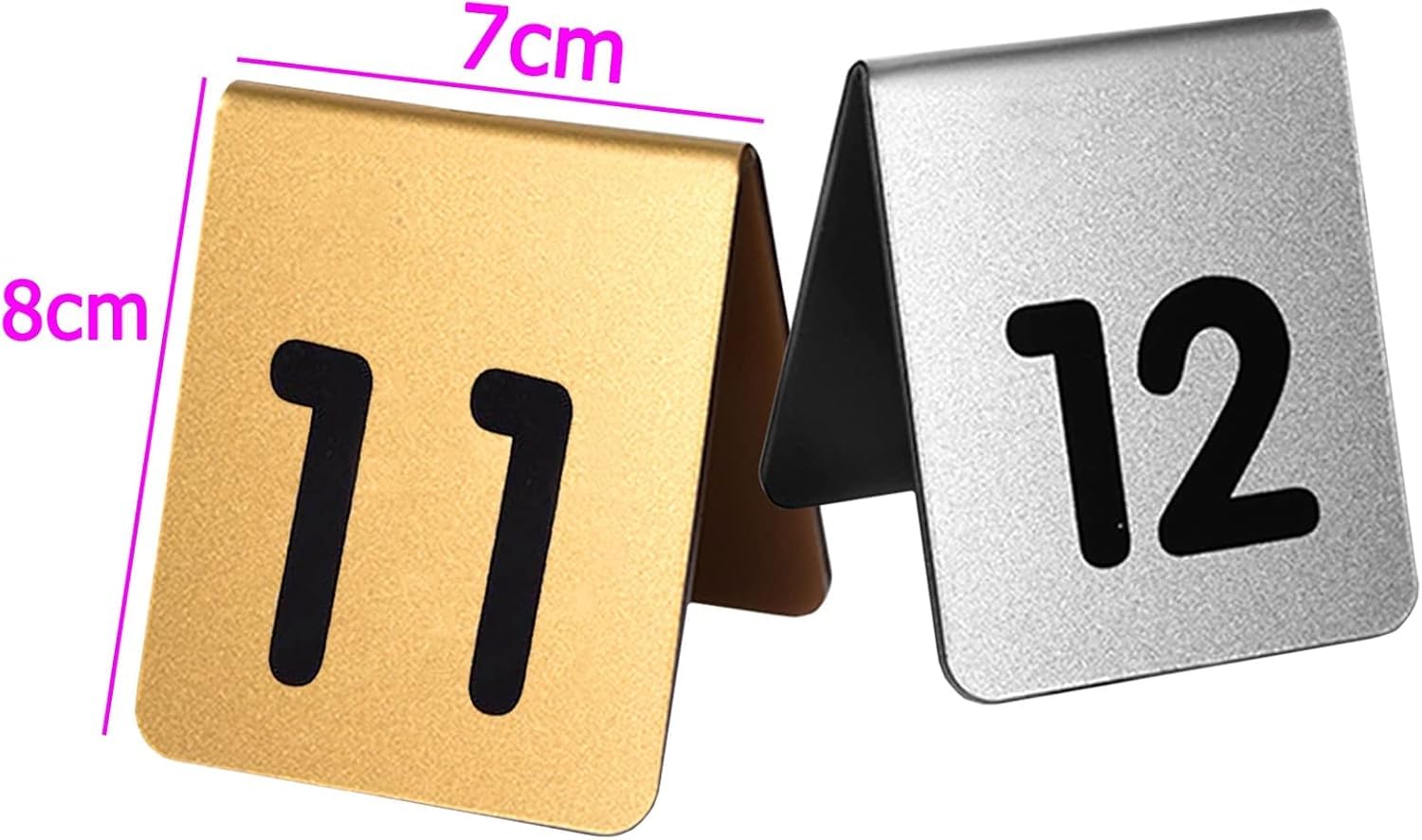 Tabliczki z numerami stolików w stylu namiotowym, Dwustronne karty w stylu namiotu, 10 lub 20 sztuk(Gold,1 to 10)
