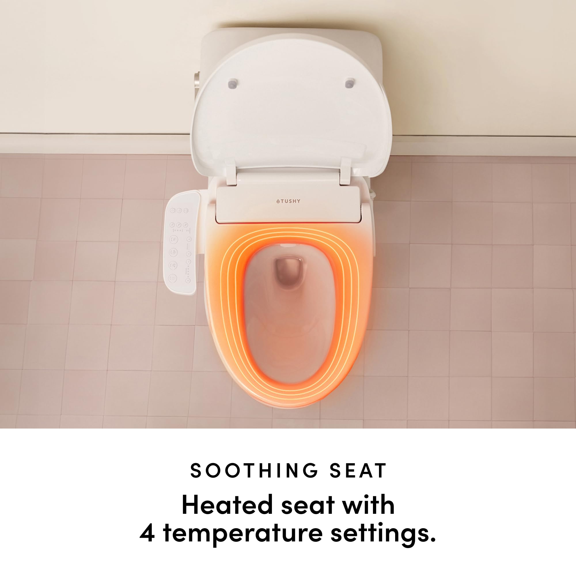 TUSHY Cloud Electronic Bidet Heated Toilet Seat Instant Warm Water Adjustable Air Dryer Soft Close Lid and Seat — view 4
