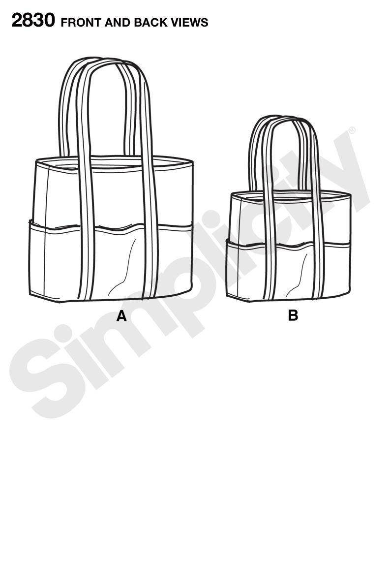 Simplicity Sewing Pattern 2830 It's So Easy Bags, One Size