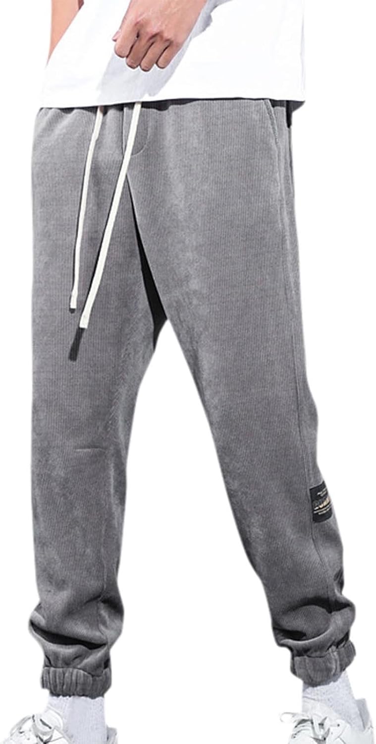 Men's Washed Jogger Pants Vintage Fleece Cuffed Ankle Drawstring | Washed Finish Gives RETRO Worn-in Look, Tapered with Ribbed Cuffs, a Throwback-READY Piece for Casual or Streetwear Fits