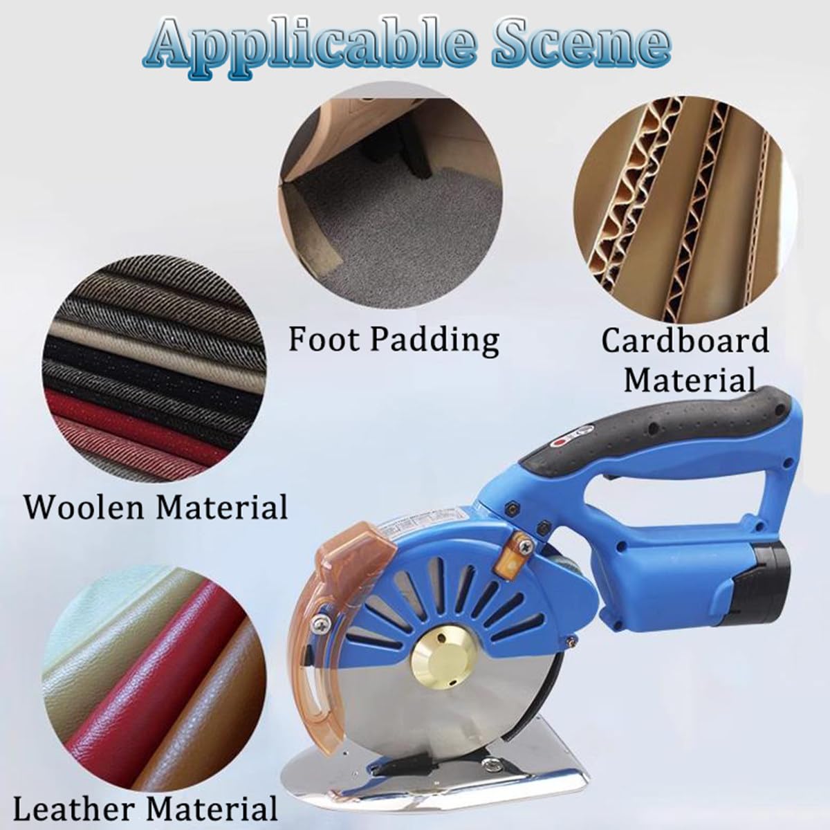 Tijeras eléctricas inalámbricas con Espesor de Corte máximo de 2,7/3,2/4 cm y función de Afilado automático, máquina cortadora de Caucho de Cuero Textil de Tela eléctrica portátil,3.2cm