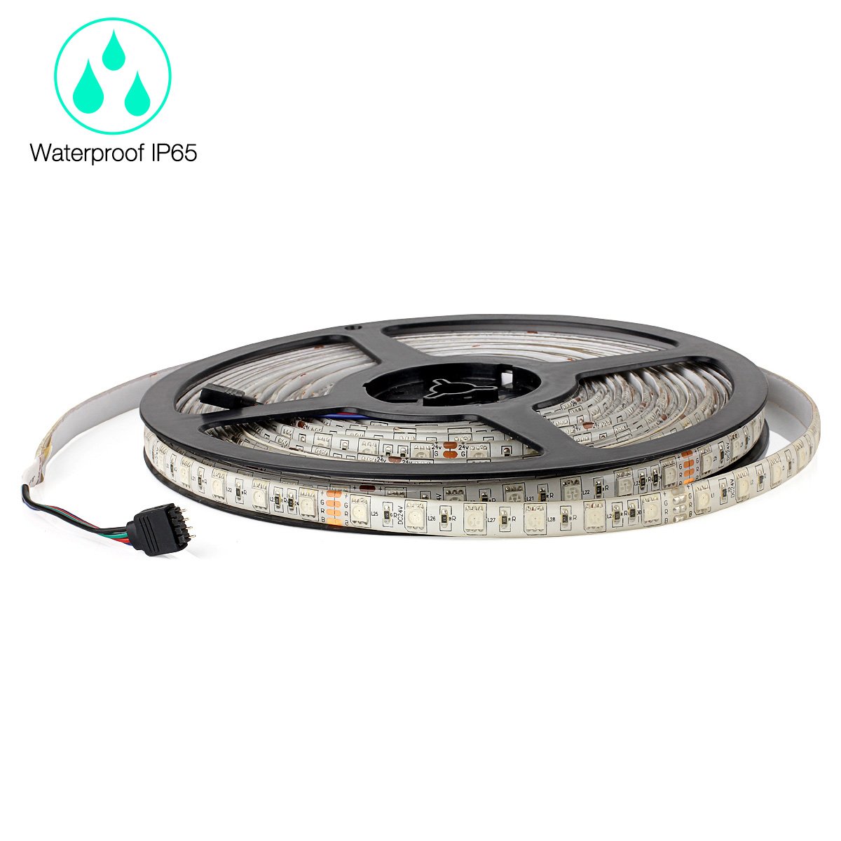 SUPERNIGHT LED RGB 10M/32.8ft 60LEDs/M LED Strip RGB 5050 SMD 600LEDs Luce di Striscia ip65 Impermeabile con 24 Tasti Controller Telecomando + DC24V Adattatore di Alimentazione EU Plug