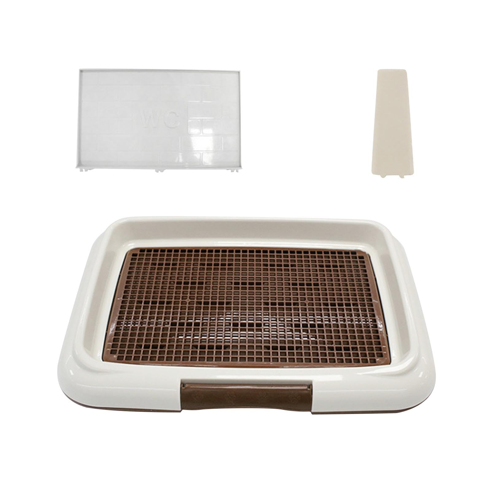 Tapis d'apprentissage de La Propreté pour Chiens, Tapis de Propreté pour Chien, Couvercle de Litière pour Chien, Grille en Filet Réutilisable, Café