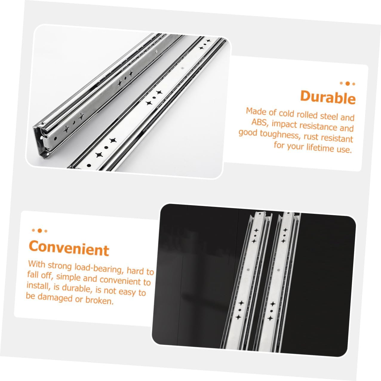 Heavy Duty Drawer Slides 14 Inch Side Mount Ball Bearing Rails Full Extension Cabinet Drawer Sliders Replacement 2pcs