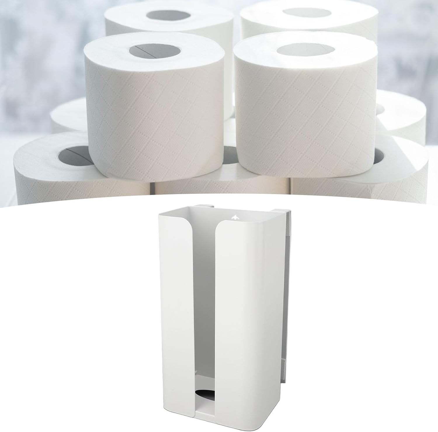 Wall Mounted Tissue Box,Tissue Box Tissue Dispenser Dryer Sheet Holder,Carbon Steel Tissue Dispenser Easy Installation Space Saving Toilet Paper Box for Bathroom Kitchen(White)
