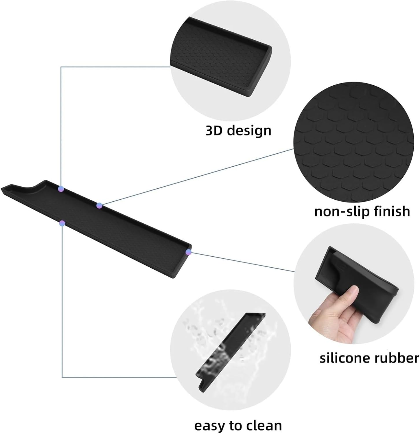 Right Drive for Suzuki Jimny 2024 2025 Silicone Co-Pilot Storage Mat Anti-Slip Protective Pad Car Interior Accessories Black