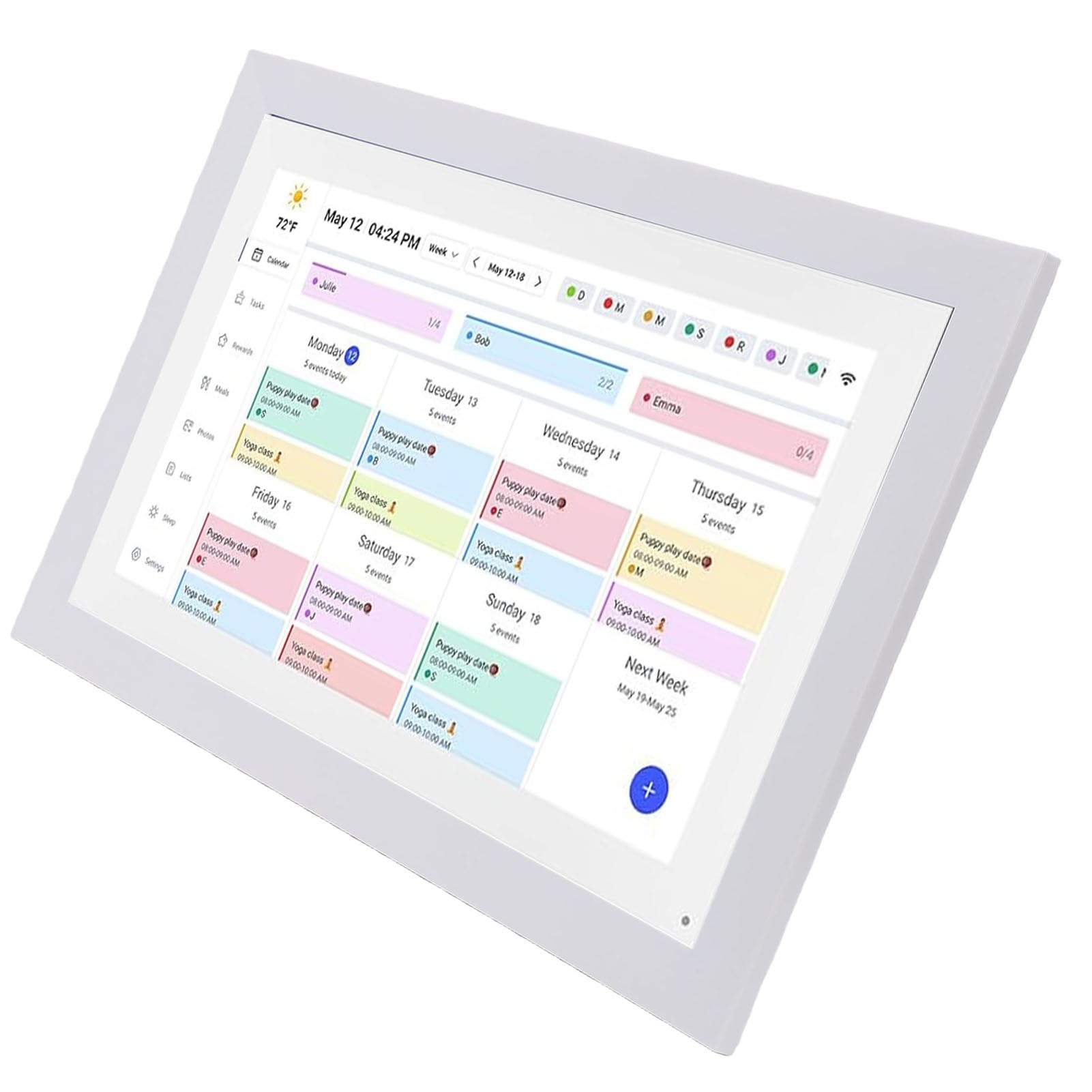 KKPLZZ Digitaler Kalender 17 Zoll 1080P HD-Touchscreen, 32 GB Speicher, WLAN, Intelligenter Familienplaner mit Aufgabentabelle, für die Koordination des Heimplans (EU-Stecker)