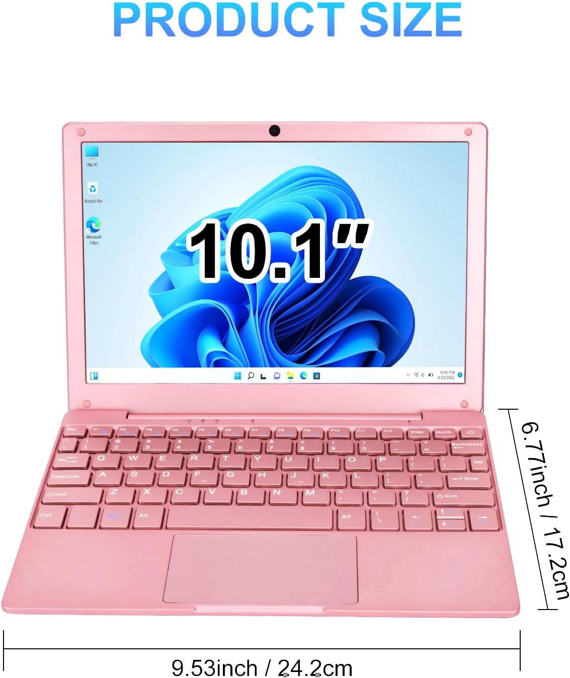 Mini Laptop, 10.1" 8GB RAM 128GB SSD, IPS Display with Intel Celeron N4020 Processor (up to 2.8GHz), Lightweight and Powerful with Windows 11 OS Small Computer.(Rose Gold)