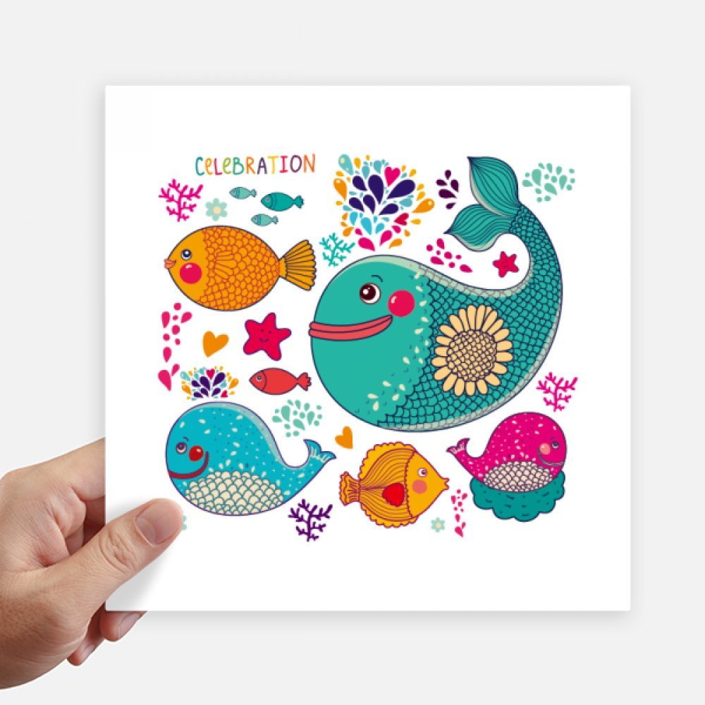 Autocollants poisson coloré océan 20CM pour relooker valise rayée