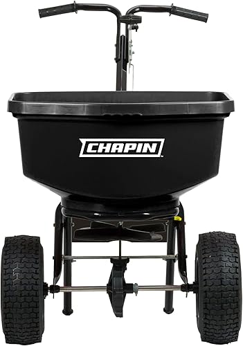 Chapin International 8304C - Esparcidor de transmisión de césped para contratista de 100 libras, 1 paquete, color negro
