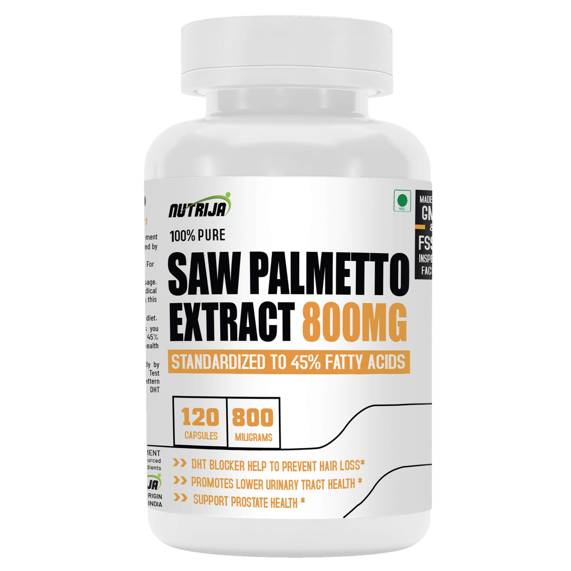 NutriJa Saw Palmetto Extract 800MG (120 Capsules) 120 Count (Pack of 1)
