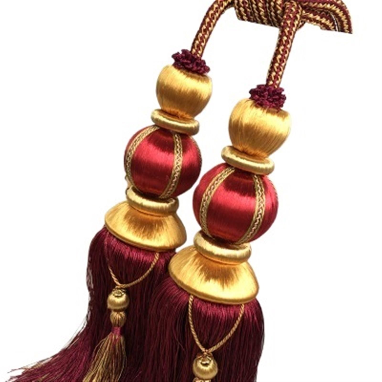 Alzapanos Cortinas Cuerda de Cortina de Doble Bola, Hebilla de Cortina, Correa, Gancho de Bola Colgante, borlas, alzapaños, decoración del hogar, Accesorios de Cortinas(G)