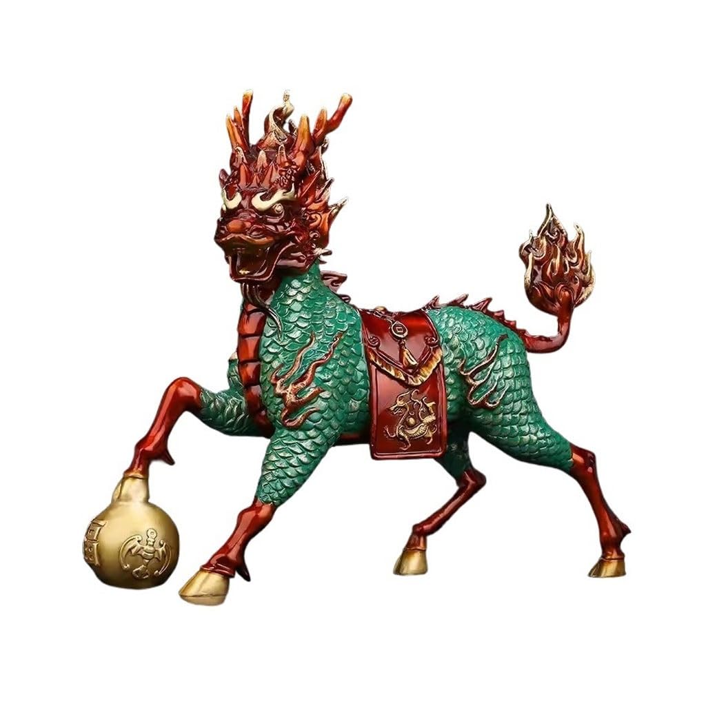 CHICKEN Bronze Living Room Ornaments Retro Home Copper Unicorn Ornaments Living Room Porch Office Desktop Decoration Mythical Beast Crafts Ornaments to Attract Wealth
