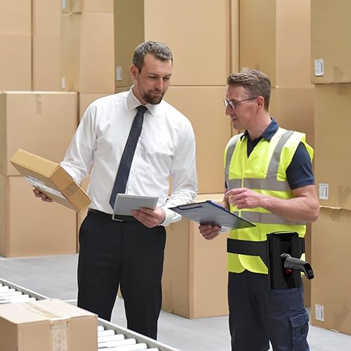 Miniatura 6 de Escáner de código de barras inalámbrico Bluetooth con funda, funda de lector de código de barras de longitud ajustable, batería recargable de 1800