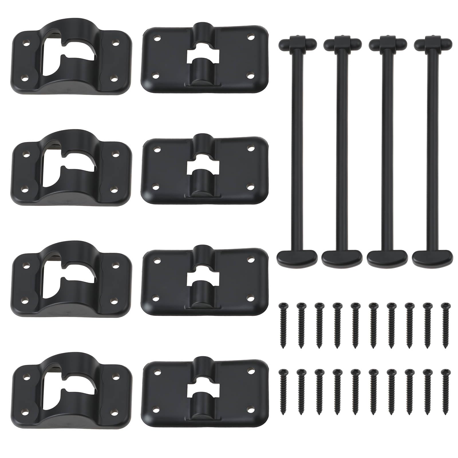 LT Easiyl 4Sets 6.2inch Door Catch Latch Holders T-Style with Door Stops for Most RV Camper