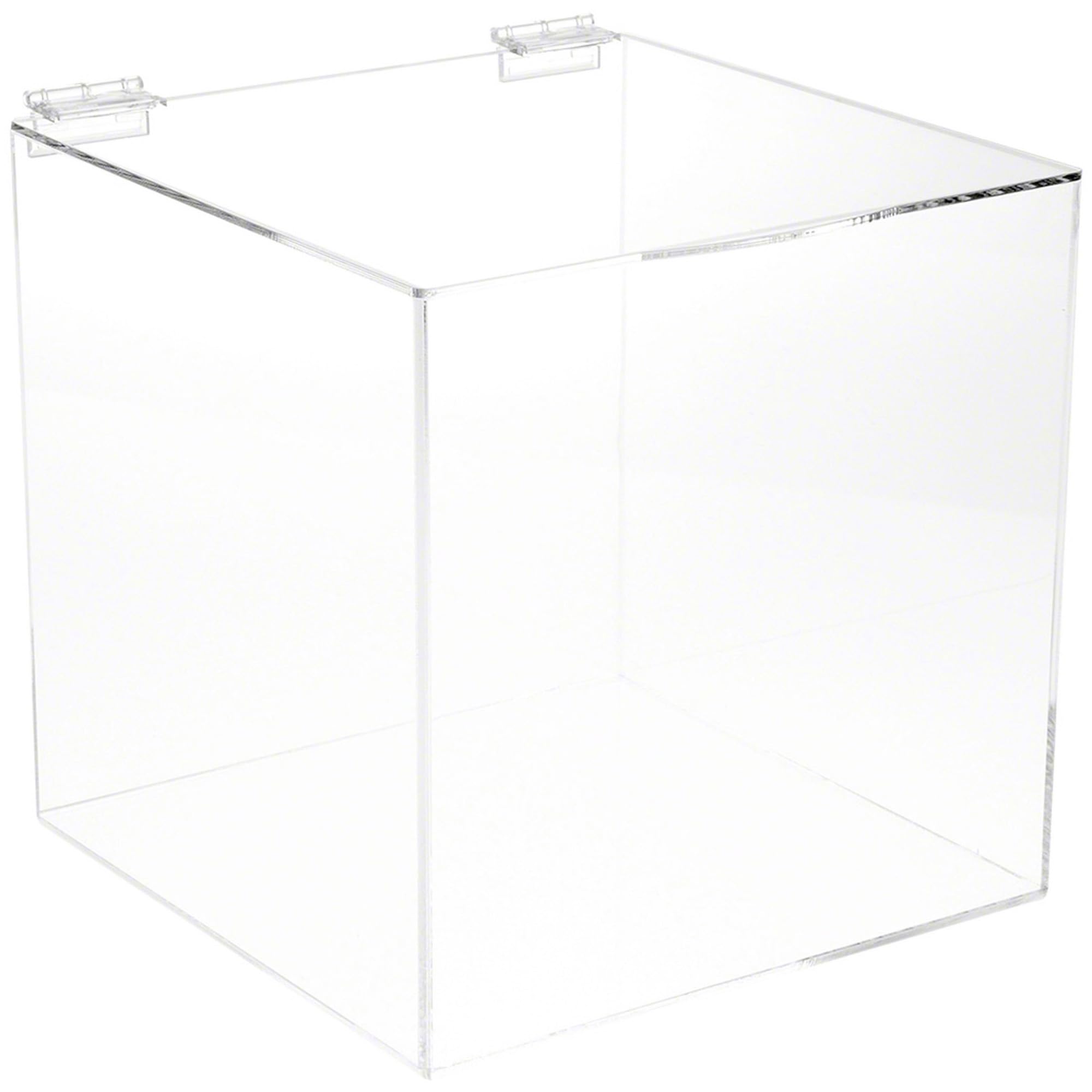 Plymor Clear Acrylic Display Case Box with Hinged Lid, 10