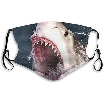 Amazon Com Tunqeong Face Mask Great White Shark 3d Shark Bite Balaclava Bandanas With Filter For Women Men Personalized Home Kitchen