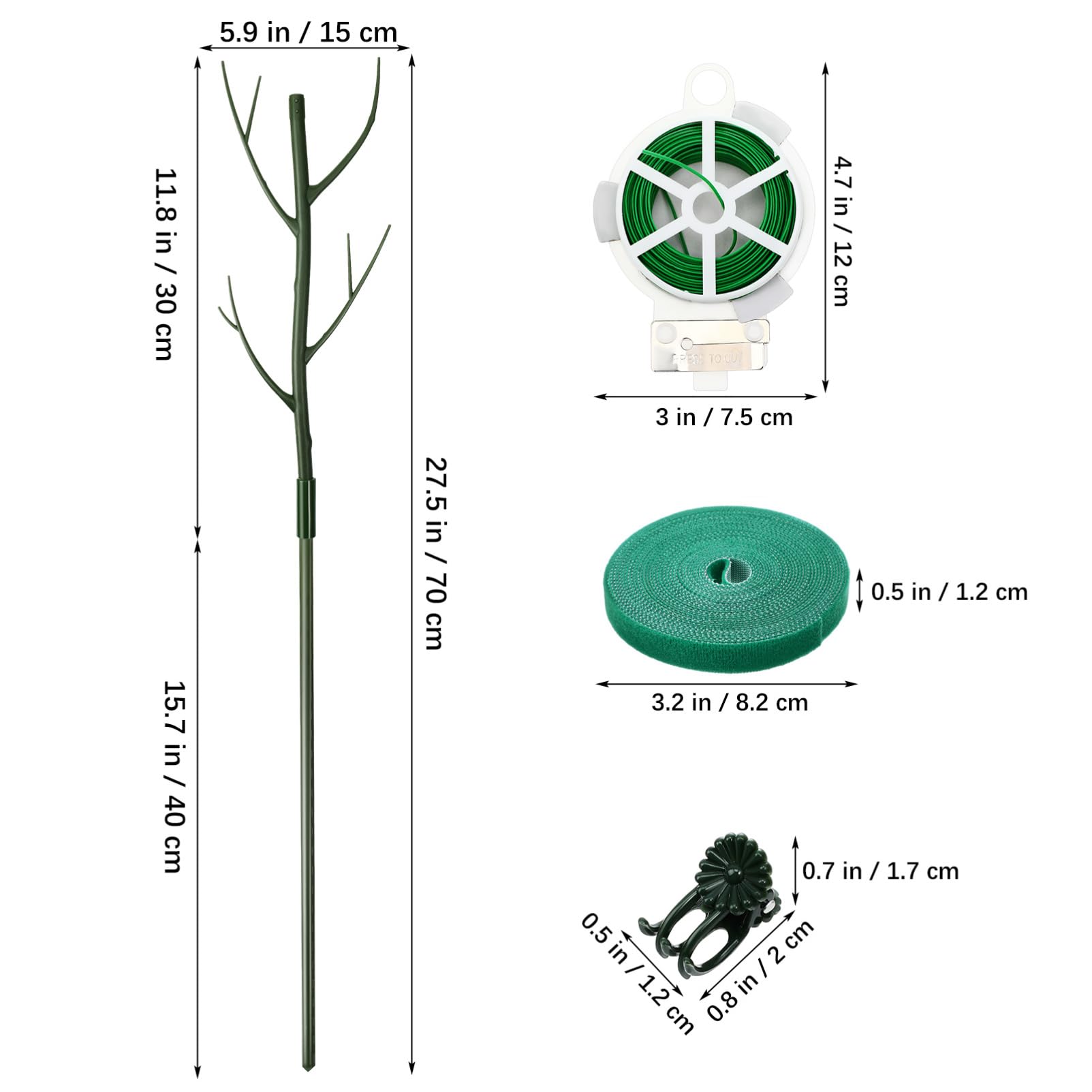 SUPVOX Lot de Tuteurs pour Plantes Monstera, Support de Tige en Plastique, Clips et Liens Torsadés, pour Intérieur et Jardin