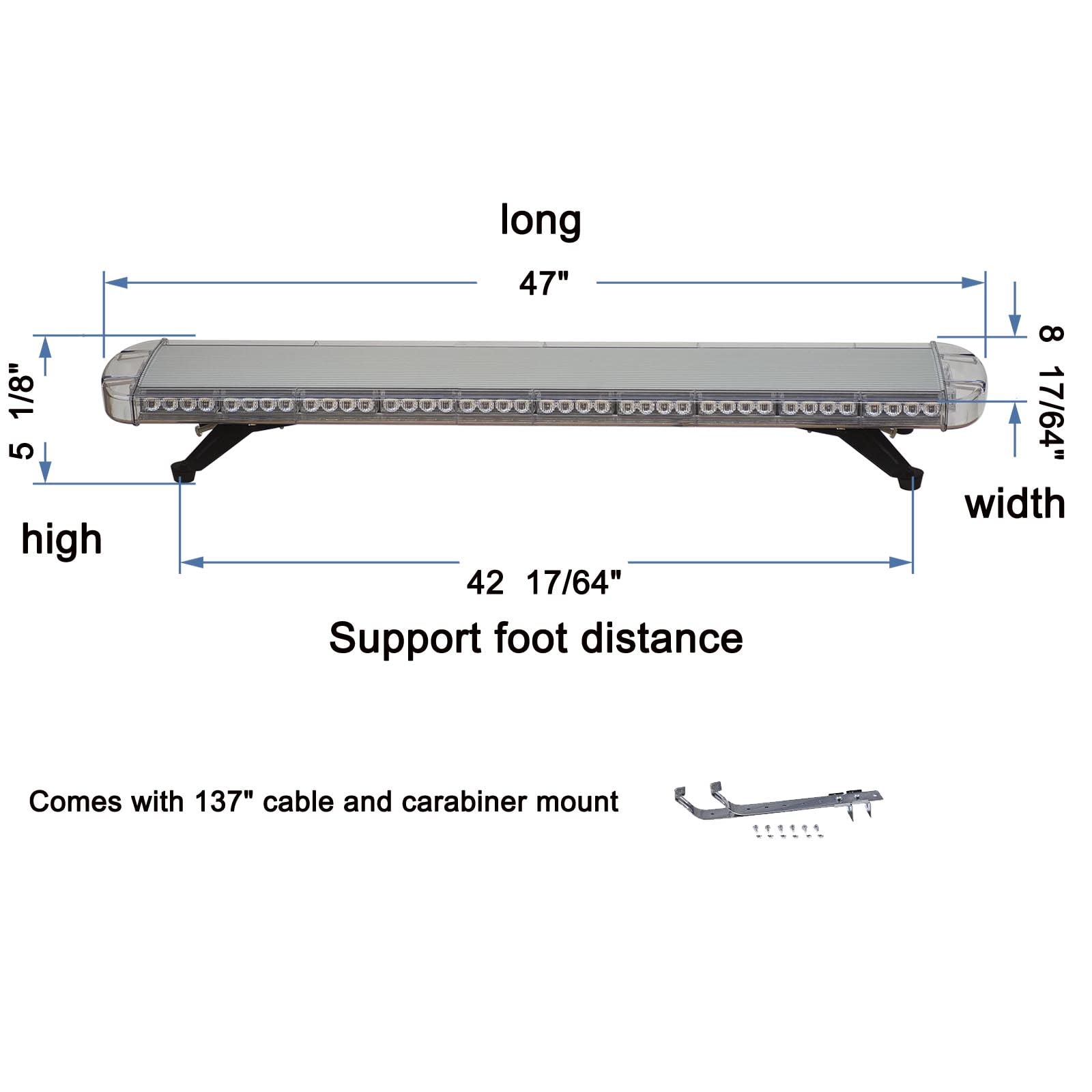 Barra Luci Stroboscopica TIANRUIDA 72 LED - 12V/24V, Impermeabile IP65, 17 Modalit&agrave;, 38 Pollici