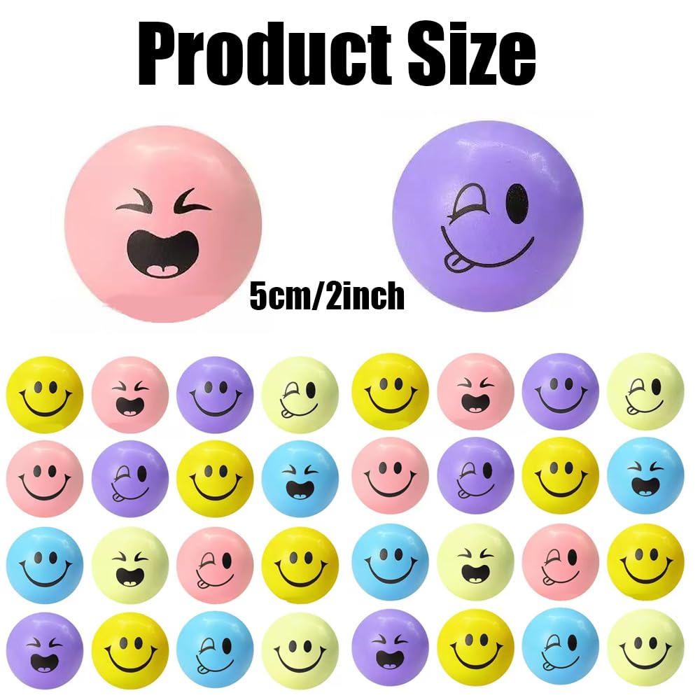 54pcs Palla Antistress Faccina Pallina Antistress Mini palline stress 5.3cm
