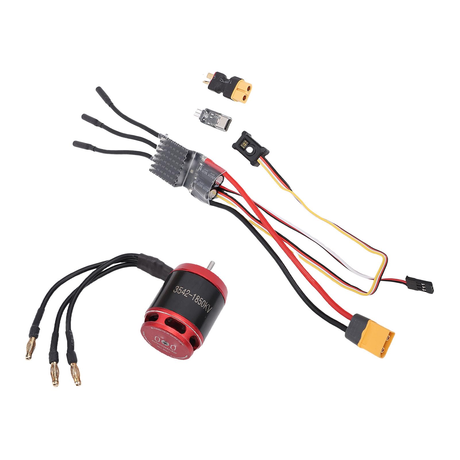 Pongnas Axial SCX10 Zamienny Bezszczotkowy Zestaw Silnika ESC 1850KV 80A Dla/10 Zdalnie Sterowany Samochód Gąsienicowy Ulepszenia Wstępnie Okablowane z 4-stopniowym BEC