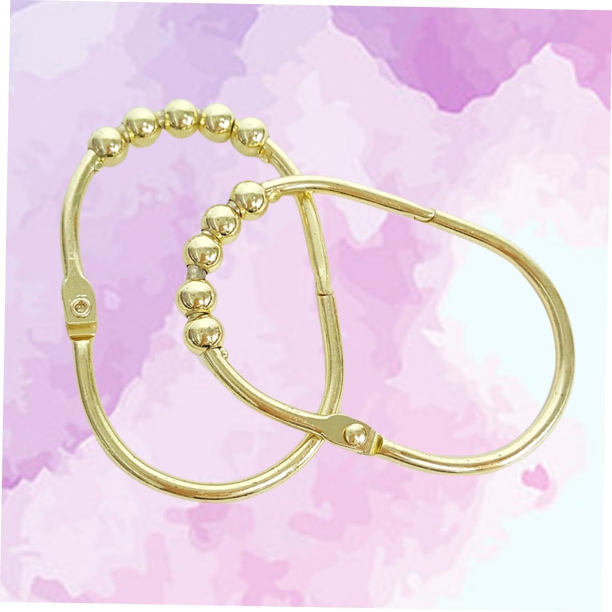 HOODANCOS Shower Curtain Rings Rustproof Gliding Hooks for Bathroom Wide Heavy Duty Design for Easy Installation and Smooth Operation Golden Color